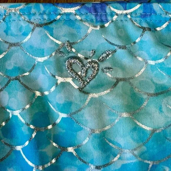 JUSTICE Mermaid Bikini Swimsuit Girls 8 Ruffled Two Piece Bathing Suit Bathers - Picture 8 of 11